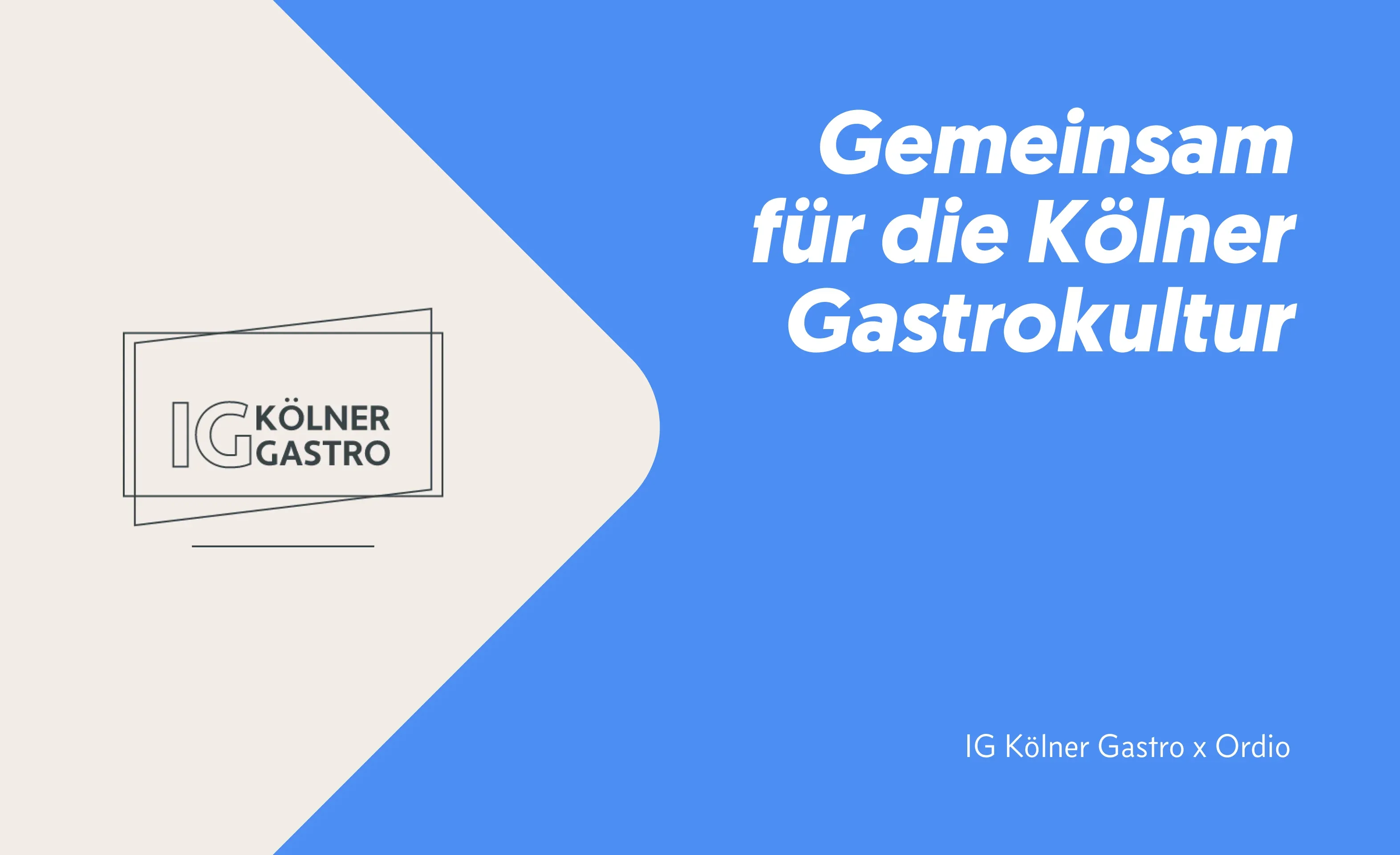 Partnerschaft Ordio x IG Kölner Gastro seit 2020 | Ordio