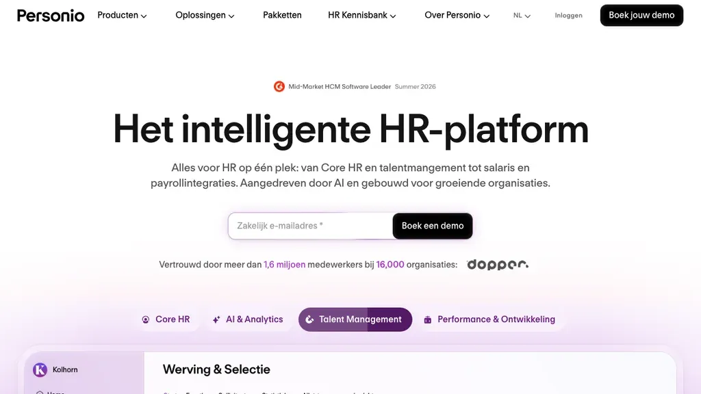 Personio procesautomatisering software voor HR (screenshot september 2026)