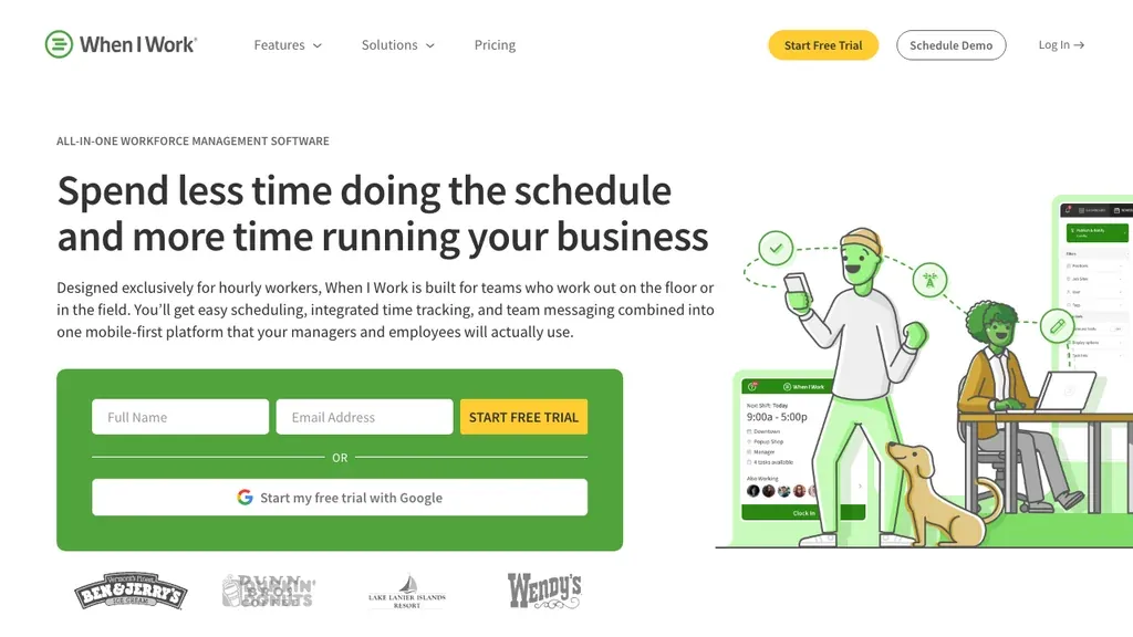 When I Work employee scheduling software homepage (screenshot September 2026)