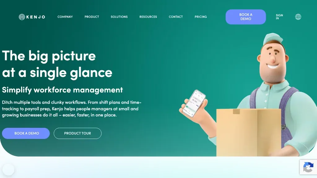Kenjo HR-Software: Startseite mit HR- und Zeiterfassungsfunktionen (Screenshot September 2026)