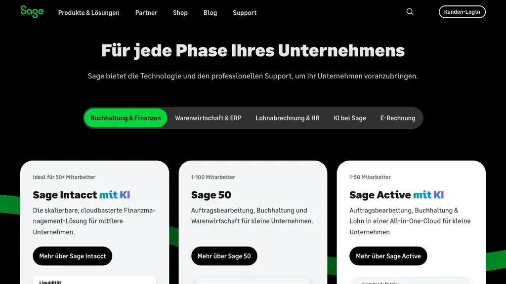 Sage Payroll Lohnabrechnung: Produktstartseite (Screenshot Juni 2026)