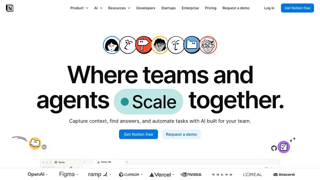 Notion workspace and projects homepage (screenshot September 2026)