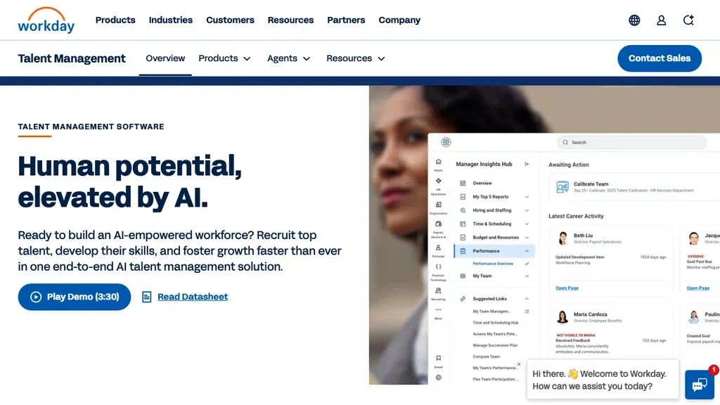 Workday enterprise talent management module homepage (screenshot September 2026)