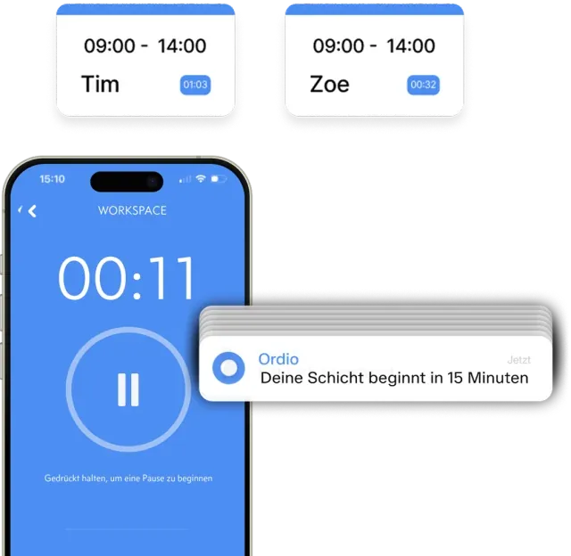 Ein- und Ausstempeln über App oder Terminal
